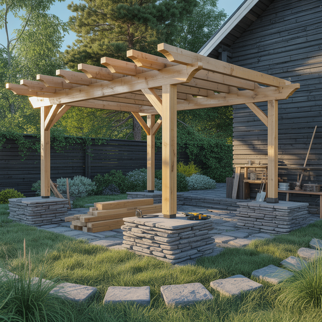 10.Hur bygger du en pergola med stenfundament