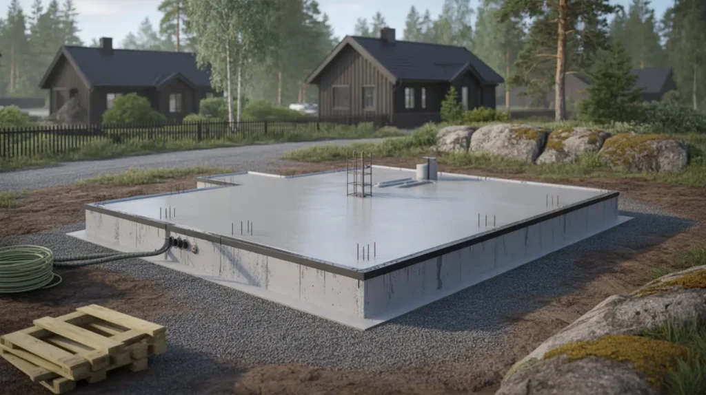 f rdigst lld husgrund och betongplatta f r villa i k llered m lndal