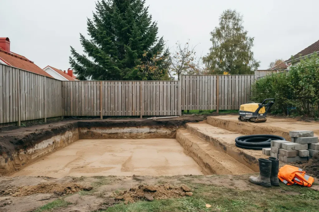 tomtschakt och terrassering f r ny pool i lindome m lndal